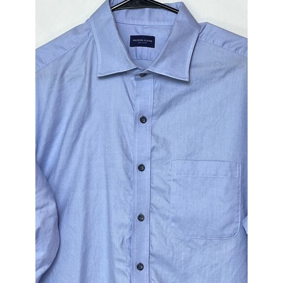 Proper Cloth Mens Size XL Blue Long Sleeve Button Up Collared Dress Shirt Office - Picture 7 of 7